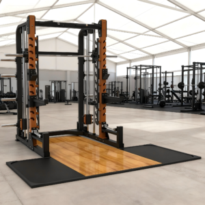 Commercial Smith Squat Machine with T-Bar Platform