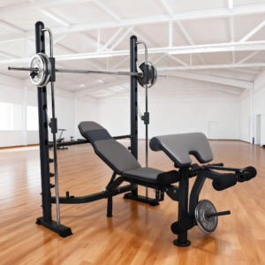 Commercial Bench Press & Squat Rack | Heavy Duty Free Weight Strength Equipment