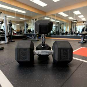 Hexagonal Rubber-Coated Dumbbells – One-Piece Solid Steel Gym Weights