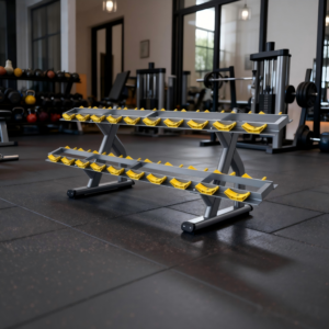 Commercial Double-Tier Customizable Dumbbell Rack | Heavy-Duty Gym Storage