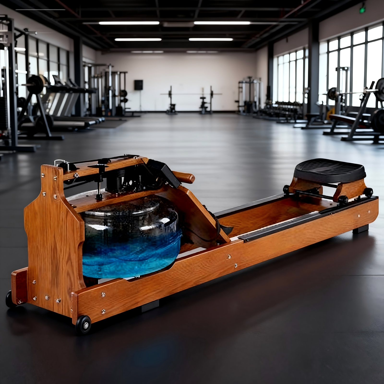 Light Commercial Rowing Machine Commercial Solid Wood Water Resistance Rowing Machine for Gyms