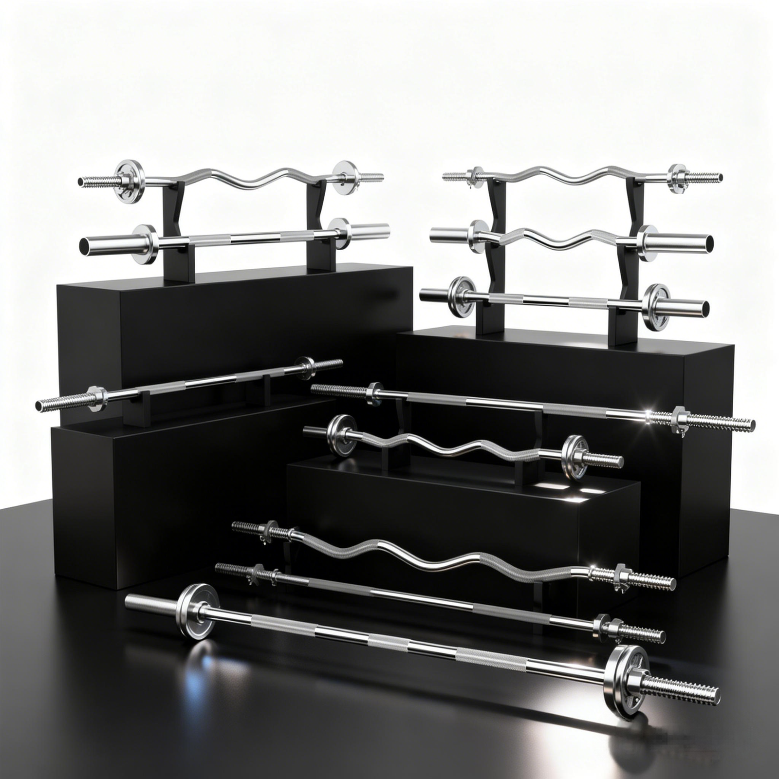 Olympic Straight Bar & Curl Bar | Solid Steel Commercial Barbell