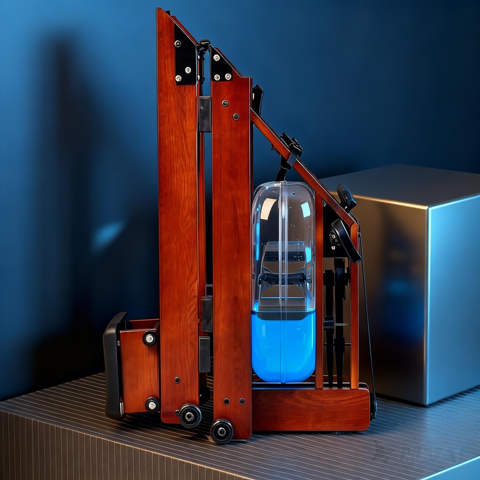 Advanced wooden folding water resistance rowing machine